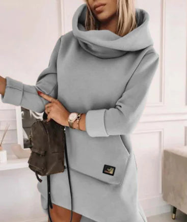 Casual Loose-Fitting Long Sleeve Hooded Pullover for Women