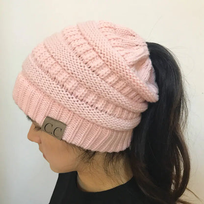 Women's Winter Knit Hat with CC Label