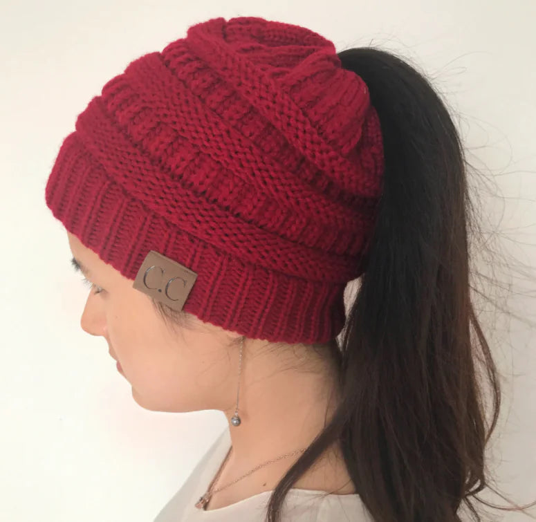 Women's Winter Knit Hat with CC Label