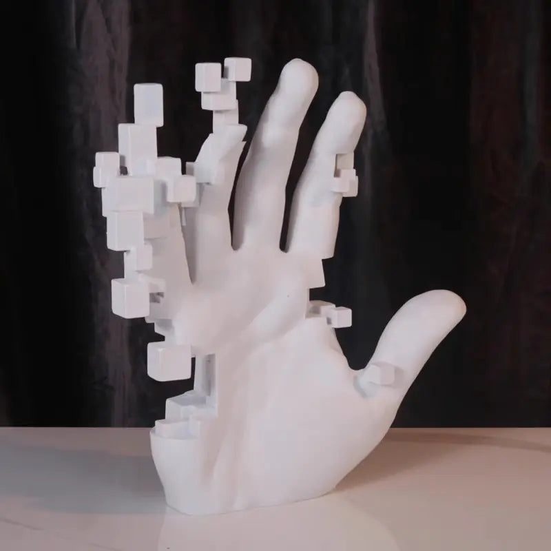 Chic White Minimalist Hand Statue
