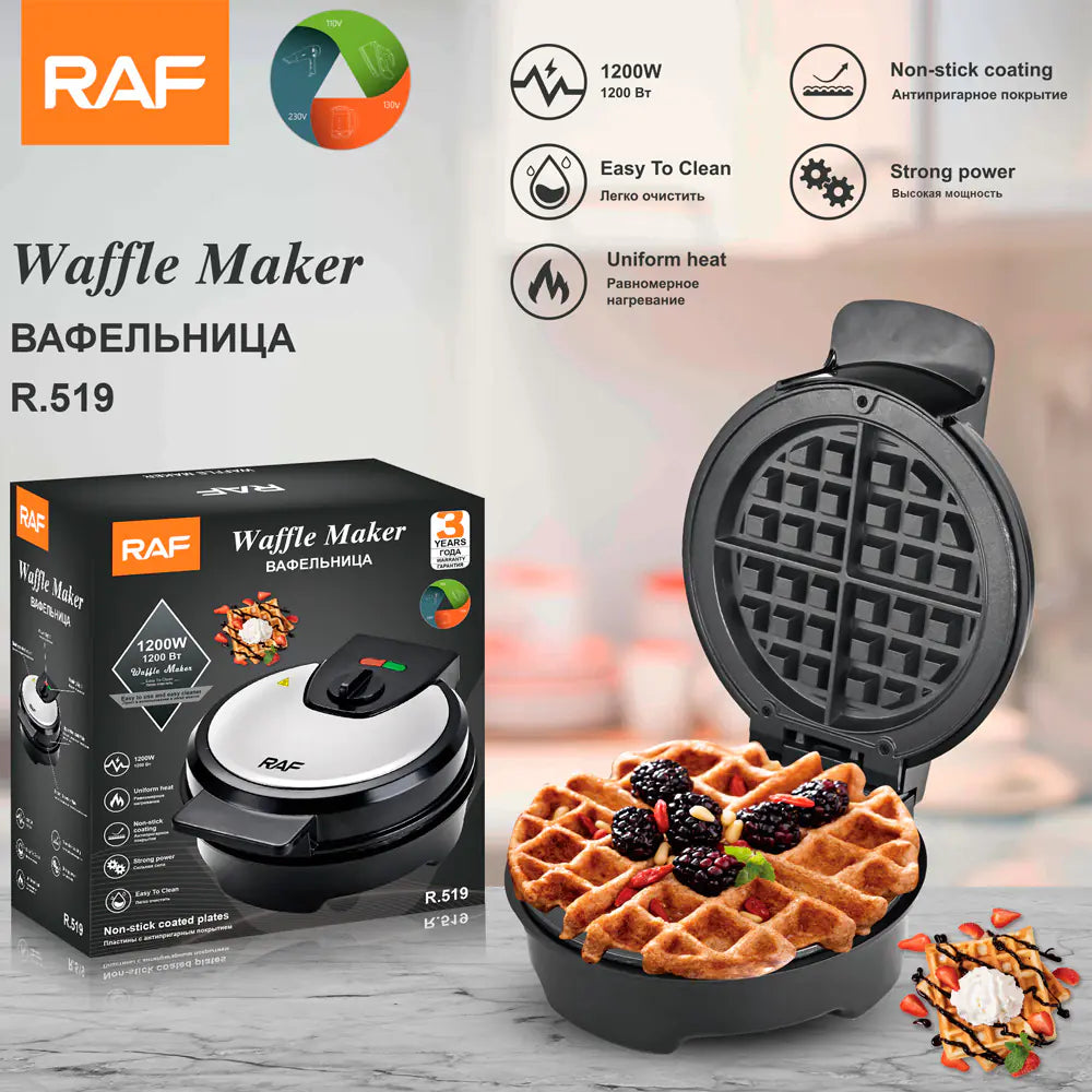 Dual-Sided Waffle Maker with Sandwich Function