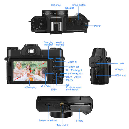 Digital Photo Camera with 16X Zoom and Flip Screen