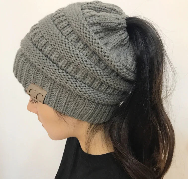 Women's Winter Knit Hat with CC Label