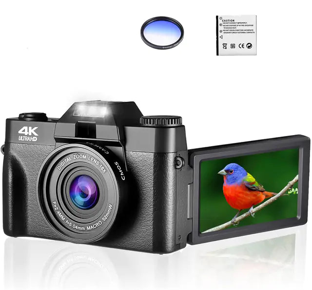 Digital Photo Camera with 16X Zoom and Flip Screen