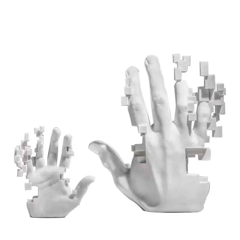 Chic White Minimalist Hand Statue