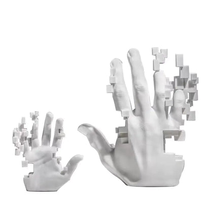 Chic White Minimalist Hand Statue