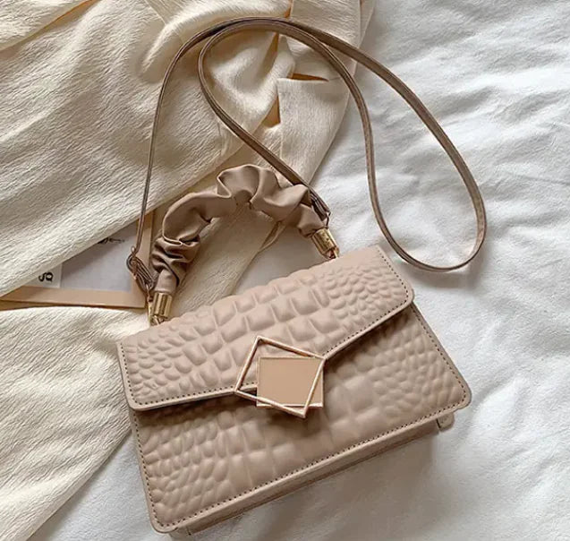 Chic Croc-Texture Crossbody Bag