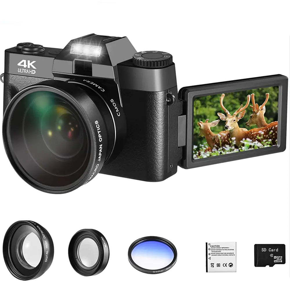 Digital Photo Camera with 16X Zoom and Flip Screen