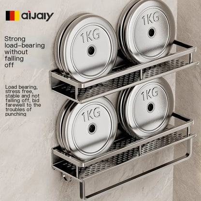 Wall-Mounted Bathroom Storage Rack for Easy Organization