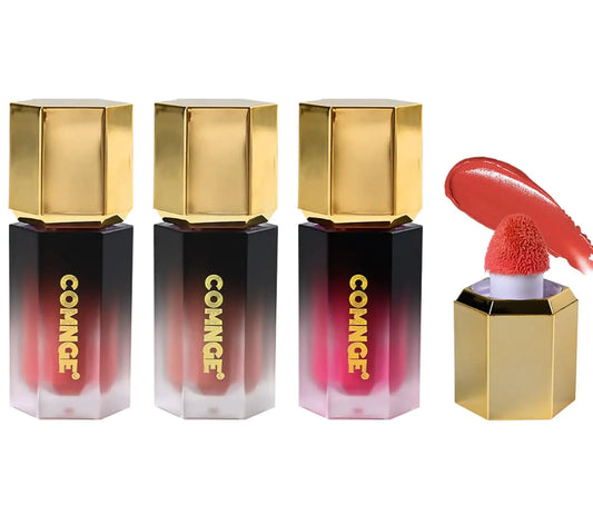 4ct Red Tones Liquid Blush - Nude Matte Natural Blush Cream for a Bare Makeup Look Moisturizing Liquid Blush Cream for Lips and Cheeks Makeup Glowing Long-Lasting Smudge-Proof Blush Stick