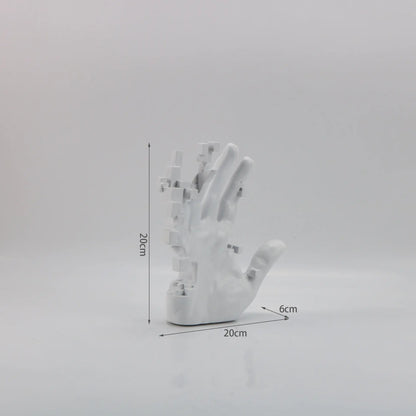 Chic White Minimalist Hand Statue