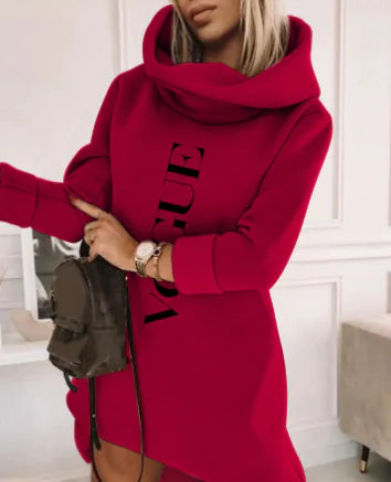 Casual Loose-Fitting Long Sleeve Hooded Pullover for Women