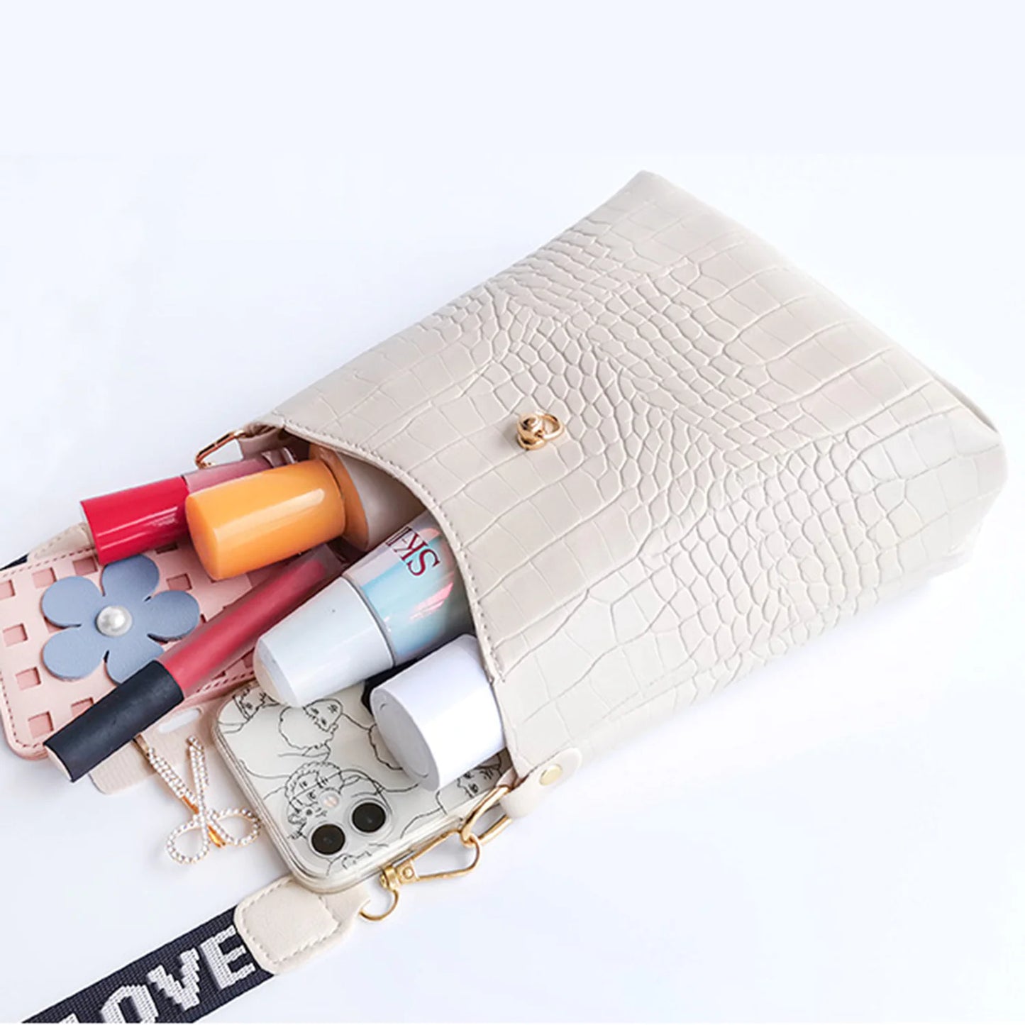 Chic Croc Pattern Crossbody