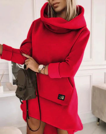 Casual Loose-Fitting Long Sleeve Hooded Pullover for Women