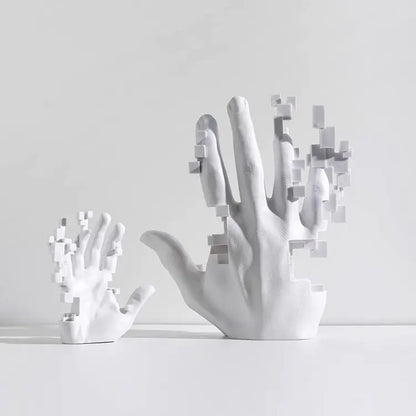 Chic White Minimalist Hand Statue