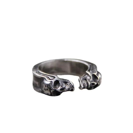 925 Thai Silver Engraved Skull Ring
