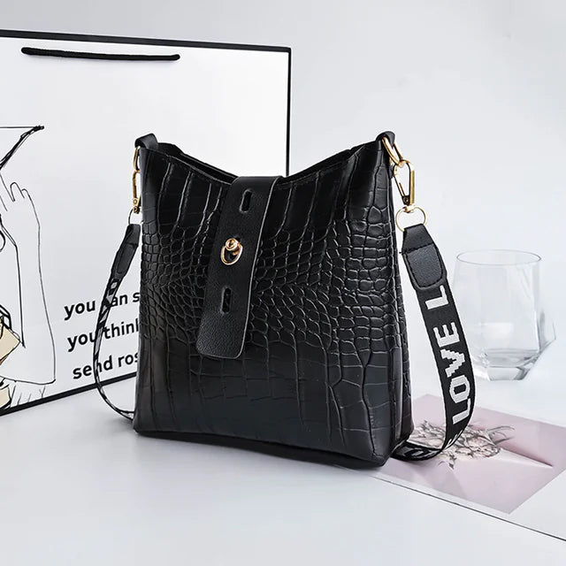 Chic Croc Pattern Crossbody