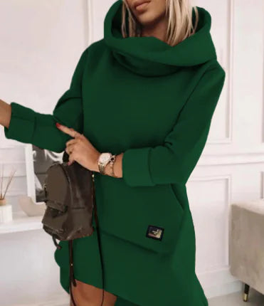 Casual Loose-Fitting Long Sleeve Hooded Pullover for Women