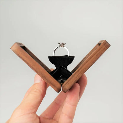 Elegant Walnut Ring Spinner Box