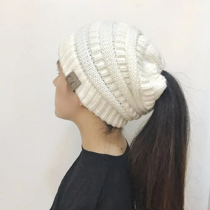 Women's Winter Knit Hat with CC Label