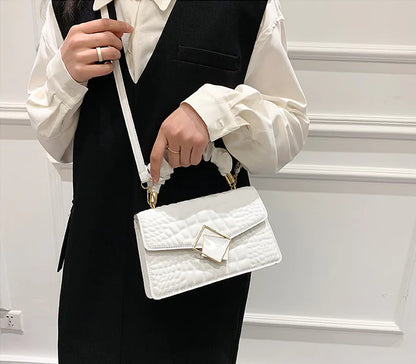 Chic Croc-Texture Crossbody Bag
